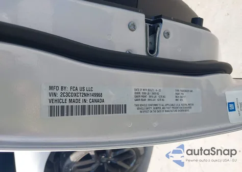 2022 Dodge Charger R/T из США, поврежденный, VIN 2C3CDXCT2NH149968